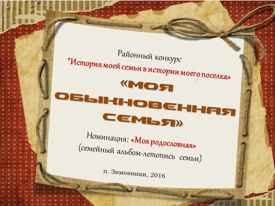 Моя обыкновенная семья семья Долгополовых