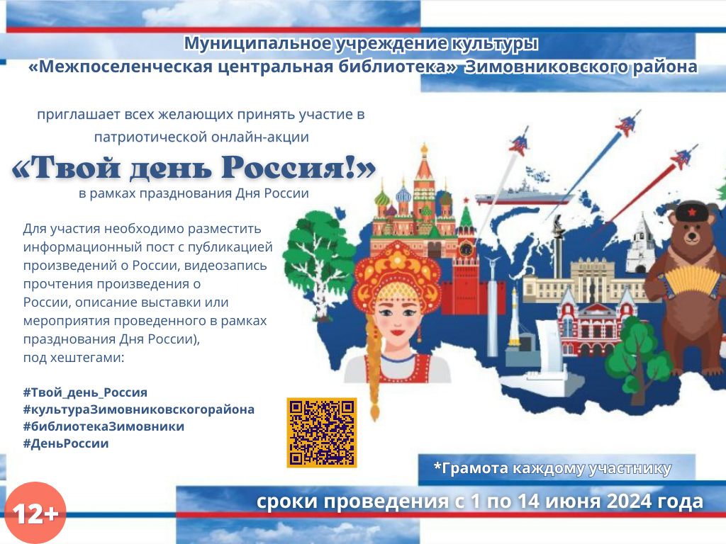 Афиша Патриотическая онлайн акция Твой день Россия 2024