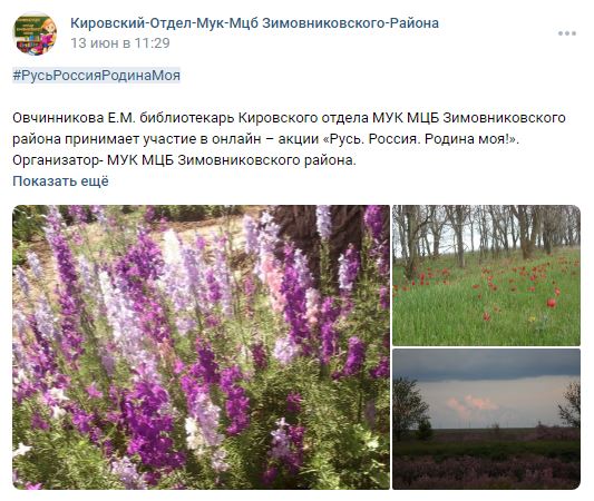 Фото 5. 09.06 22.06.2023 Онлайн акция Русь. Россия. Родина моя. ЦБ